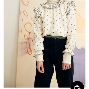 Elegant Cream Blouse with Floral Accents by The New Society. Mommy and me